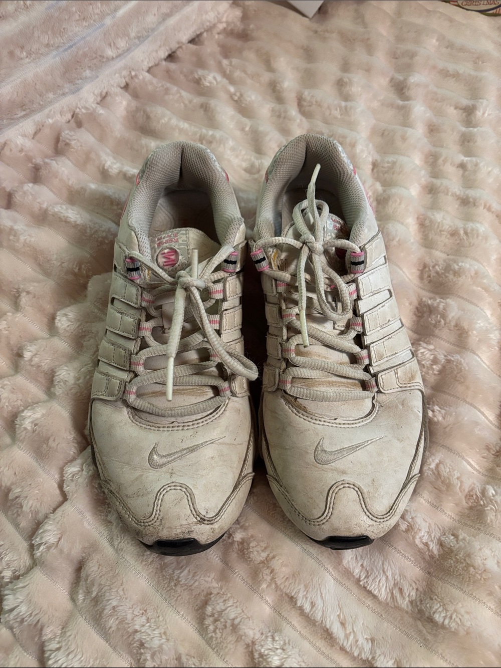 Nike SHOX Women's White Sneakers with Pink Accents